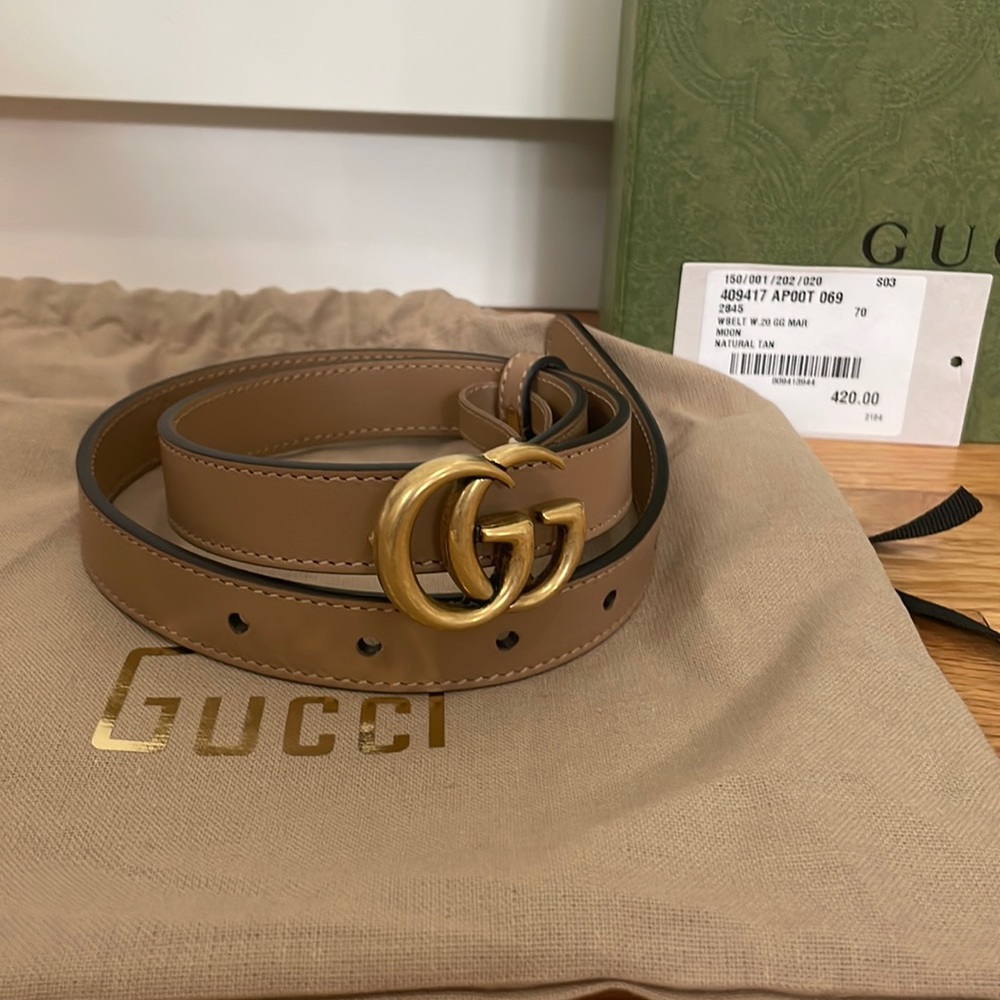 COPY - Gucci thin belt with double G buckle